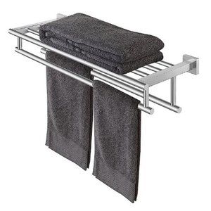 KES Bathroom Towel Rack Double Towel Bar 23.3in Wall Mount Shelf Stainless Steel